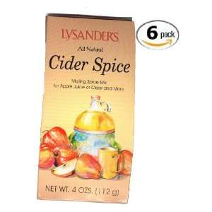 Lysander All Natural Cider Spice 6 Packages  Grocery 