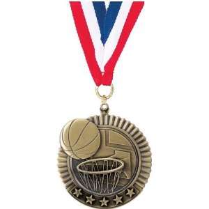   Medals   2 3/4 inches New High Definition Die Cast Medal BASKETBALL