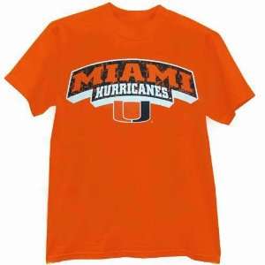  Miami Hurricanes Orange Washout T shirt