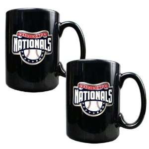 com Washington Nationals MLB 2pc Black Ceramic Mug Set   Primary Logo 