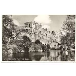 1950s Vintage Postcard Warwick Castle from the Island Warwick England 