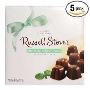 Russell Stover French Chocolate Mints, 4.7 Ounce Boxes (Pack of 5 