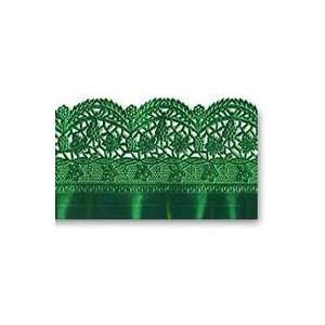  Metallic Green Embossed Paper Lace Border