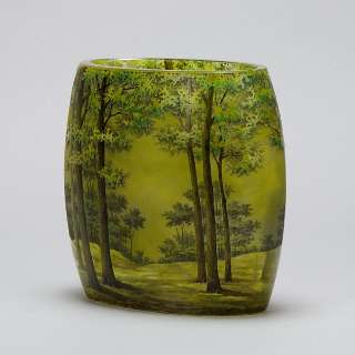 Stunning Daum Freres late 19th C Spring Landscape Vase  