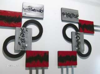 Red,Black,MODERN,ABSTRACT,Squares,Circle WaLL SCULPTURE  