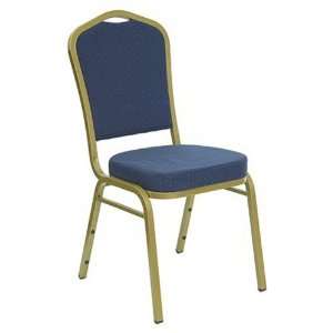  Stacking Banquet Chair with Navy Blue Patterned Fabric by 