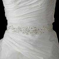 Ivory Crystal Rhinestone Sequence Wedding Sash Bridal Belt  