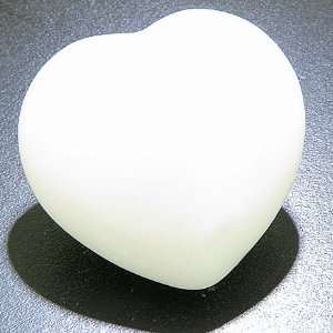  Good Luck Talisman White Jade Gemstone Puffy Heart 