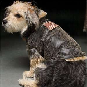  Alpha Industries Faux Leather Dog Bomber Dog Jacket Coat 
