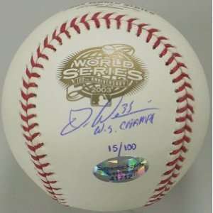 Autographed Dontrelle Willis Ball   WS Official 2003 WSChamps toning 
