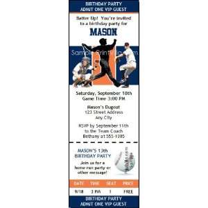  Detroit Tigers Colored Ticket Invitation Sports 