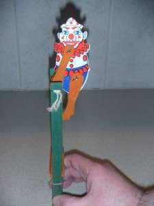 ANTIQUE TOY ACROBATIC CLOWN WOOD FLIPPING CLOWN TOY  