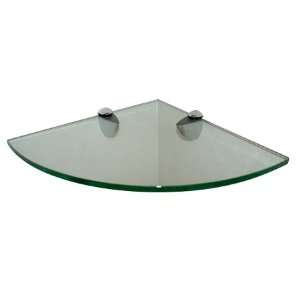  Corner Floating Glass Shelf, 16 X 16, with Chrome 