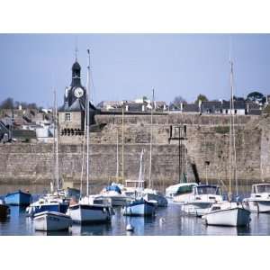 Harbour and Old Walled Town, Concarneau, Finistere, Brittany, France 