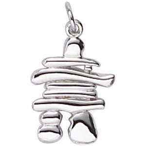  Rembrandt Charms Inukshuk Charm, 14K White Gold Jewelry