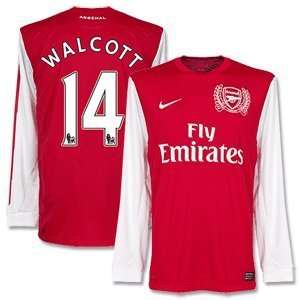 11 12 Arsenal Home L/S Jersey + Walcott 14  Sports 