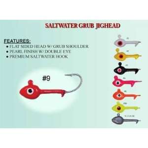  Wahoo   Saltwater Grub Head 1/8 Oz Chartreuse 6 Pa Sports 