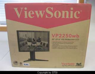 Viewsonic 21 Active Matrix LCD Monitor VP2250WB ~STSI 766907273021 