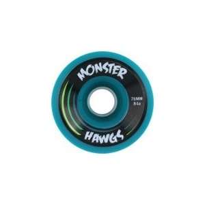  Hawgs Monster Turquoise Longboard Wheels   76mm 76a (Set 
