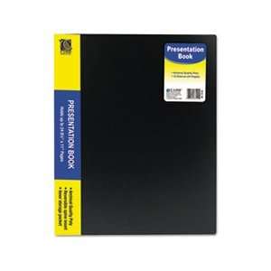 Bound Sheet Protector Presentation Book, 12 Sleeves, 11 x 8 1/2, Black