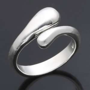 Free Ship Silver Plated Finger Ring Water Drop Size 9  