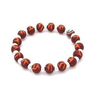  Virginia VT College Small Bead Bracelet with Silver 