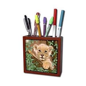  Kids Stuff Animals   Cub Lion   Tile Pen Holders 5 inch 