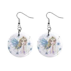  Fairy Fairie #4 Dangle Earrings Jewelry 1 inch Buttons 