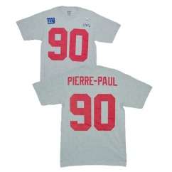   York Giants Pierre Paul Gray Super Bowl Name and Number Jersey T Shirt
