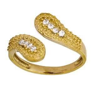  Wrap Around with Cubic Zirconias 14K Yellow Gold Toe Ring 