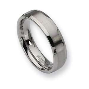    Stainless Steel Beveled Edge 6mm and Polished Band SR10 8 Jewelry