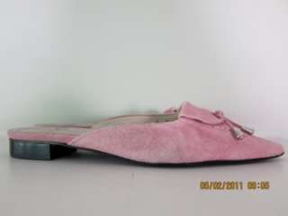 Womens Harolds Pink Suede Mules Flats Shoes Sz 6 Italy  