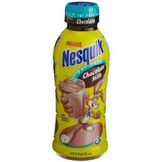 Nestle Nesquik Flavored Milk, Chocolate (Fat Free), 16 Ounce Bottles 