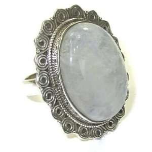  Size 7 Moonstone & Sterling Silver Ring