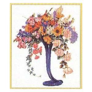  Elegant Cut Flowers Cross Stitch Kit Arts, Crafts 