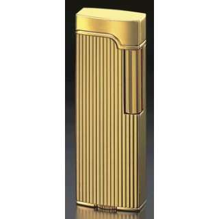  Corona ELYSEÉ Gold Plate Vertical Lines Pipe Lighter 