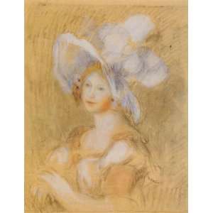 Oil Painting Amelie Dieterie in a White Hat Pierre Auguste Renoir Ha