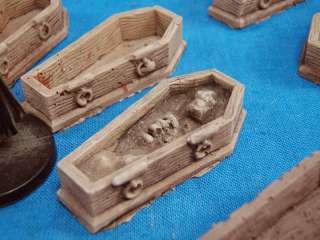 12x Wood Coffin Set 28mm Wargaming Wargame Terrain  