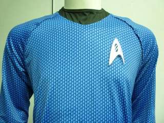 Deluxe SPOCK SHIRT BLUE Star Costume Trek science  