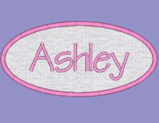 Custom 100% Embroidered Name Patch Personalized OVAL Tags Badges 