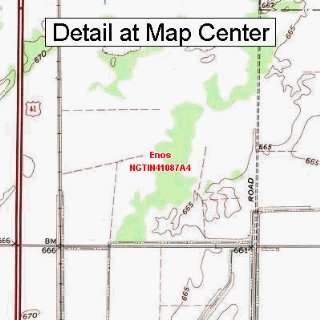  USGS Topographic Quadrangle Map   Enos, Indiana (Folded 