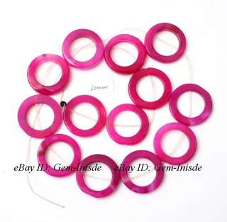 30mm round circle pink agate gemstone beads strand 15  