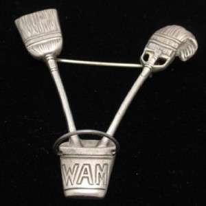 Mop Broom Bucket Pin Sterling Silver Cini WAM  