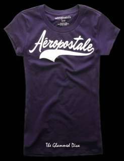 Womans JRs Aeropostale Purple Logo T Tee Shirt XL  