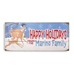  Personalized Happy Holidays Wood Sign