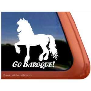    Go Baroque   Friesian Horse Trailer Vinyl Window Decal Automotive