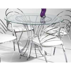 Chintaly Imports ANABEL DT Anabel Round Table with Glass 