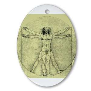  Ornament (Oval) Vitruvian Man by Da Vinci 