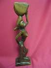 AFRICAN ART CARVED CARVING WOOD WOMAN TRIBAL FIGURE SC