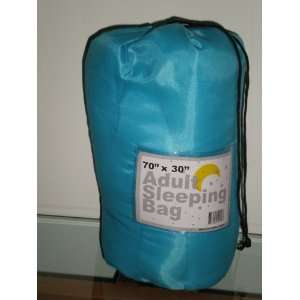  Teal Blue Sleeping Bag with Matching Bag, Adult 70 Inch X 
